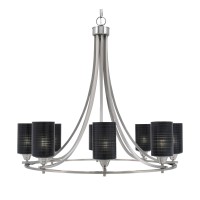 Paramount Uplight, 8 Light, Chandelier In Brushed Nickel Finish With 4