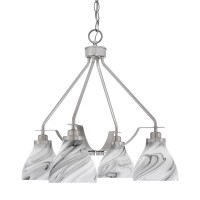 Odyssey Downlight, 4 Light, Chandelier In Brushed Nickel Finish With 6.25