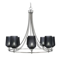 Paramount Uplight, 8 Light, Chandelier In Brushed Nickel Finish With 5