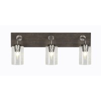 Oxbridge 3 Light Bath Bar In Graphite & Painted Distressed Wood-Look Metal Finish With 4