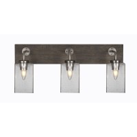 Oxbridge 3 Light Bath Bar In Graphite & Painted Distressed Wood-Look Metal Finish With 4