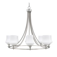 Paramount Uplight, 8 Light, Chandelier In Brushed Nickel Finish With 5.5