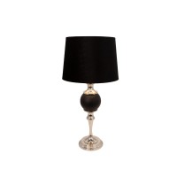 Featuring contemporary style this bold table lamp will stylizes your space like never before The turned style metal body with a matte black ball accent at the center brings the best out of this piece and makes it the focal point of attention The tapered r