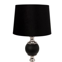 Featuring contemporary style this bold table lamp will stylizes your space like never before The turned style metal body with a matte black ball accent at the center brings the best out of this piece and makes it the focal point of attention The tapered r