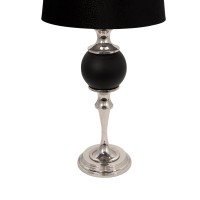 Featuring contemporary style this bold table lamp will stylizes your space like never before The turned style metal body with a matte black ball accent at the center brings the best out of this piece and makes it the focal point of attention The tapered r