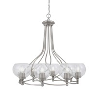 Capri Uplight, 8 Light, Chandelier Shown In Brushed Nickel Finish With 5.75