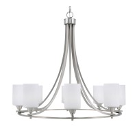 Paramount Uplight, 8 Light, Chandelier In Brushed Nickel Finish With 4