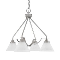 Odyssey Downlight, 4 Light, Chandelier In Brushed Nickel Finish With 7