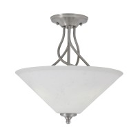 Capri 3 Bulb Semi-Flush Shown In Brushed Nickel Finish With 16