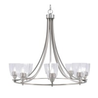 Paramount Uplight, 8 Light, Chandelier In Brushed Nickel Finish With 4.5