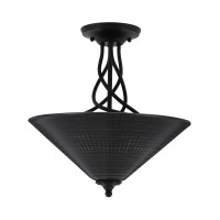 Capri 3 Bulb Semi-Flush Shown In Matte Black Finish With 16