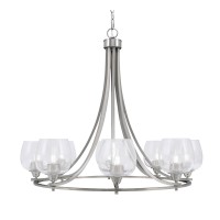 Paramount Uplight, 8 Light, Chandelier In Brushed Nickel Finish With 6