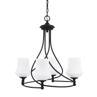 Capri Uplight, 4 Light, Chandelier Shown In Matte Black Finish With 5.5