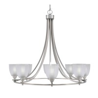 Paramount Uplight, 8 Light, Chandelier In Brushed Nickel Finish With 5