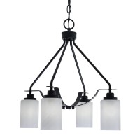 Odyssey Downlight, 4 Light, Chandelier In Matte Black Finish With 4