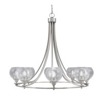 Paramount Uplight, 8 Light, Chandelier In Brushed Nickel Finish With 5.75