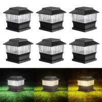 Moondeage 50 Lumen Solar Post Lights 3 Modes Outdoor Deck Fence Post Cap Lights 4X4 35X35 45X45 Or 55X55 Led Landsca