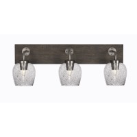 Oxbridge 3 Light Bath Bar In Graphite & Painted Distressed Wood-Look Metal Finish With 6