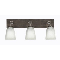 Oxbridge 3 Light Bath Bar In Graphite & Painted Distressed Wood-Look Metal Finish With 4.5