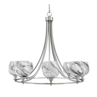 Paramount Uplight, 8 Light, Chandelier In Brushed Nickel Finish With 6