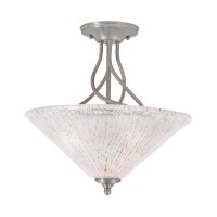 Capri 3 Bulb Semi-Flush Shown In Brushed Nickel Finish With 16