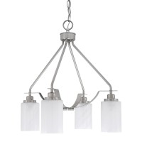 Odyssey Downlight, 4 Light, Chandelier In Brushed Nickel Finish With 4