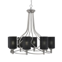 Capri Uplight, 8 Light, Chandelier Shown In Brushed Nickel Finish With 4