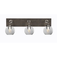 Oxbridge 3 Light Bath Bar In Graphite & Painted Distressed Wood-Look Metal Finish With 5.75