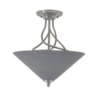 Capri 3 Bulb Semi-Flush Shown In Brushed Nickel Finish With 16