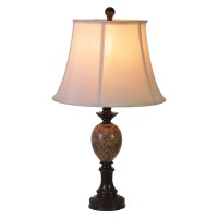 A well crafted piece with a sense of elegance this table lamp adds a regal and royal vibe to any room in your home that needs some additional aesthetic The turned style body finished in a dark brown design with glossy black frame makes this pair look clas