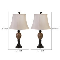 A well crafted piece with a sense of elegance this table lamp adds a regal and royal vibe to any room in your home that needs some additional aesthetic The turned style body finished in a dark brown design with glossy black frame makes this pair look clas