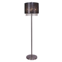 Glamorous and enticing this floor lamp is here to add a ravishing flair to your living room dining room or bedroom Accentuated in a metallic black hue the mesh design shade with hanging bead accent adds a sense of mysterious charm and attractiveness The l