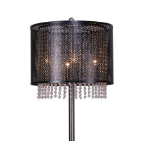 Glamorous and enticing this floor lamp is here to add a ravishing flair to your living room dining room or bedroom Accentuated in a metallic black hue the mesh design shade with hanging bead accent adds a sense of mysterious charm and attractiveness The l