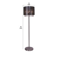 Glamorous and enticing this floor lamp is here to add a ravishing flair to your living room dining room or bedroom Accentuated in a metallic black hue the mesh design shade with hanging bead accent adds a sense of mysterious charm and attractiveness The l