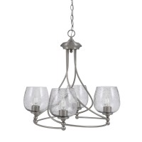 Capri Uplight, 4 Light, Chandelier Shown In Brushed Nickel Finish With 6