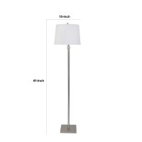 Brighten up your living room bedroom or lounge with this beautifully crafted three piece lamp set The subtle metal frame with square base ensures stability for each piece in this set The clean white fabric shade filters the light to create the perfect amb