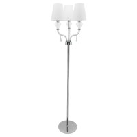 Glamorous and enticing this floor lamp is here to add a ravishing flair to your living room or family room Accentuated in silver metal and glass the elongated tapered shade with hanging crystal accents adds a sense of charm and creativity to it The stalk 