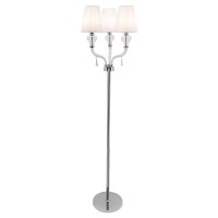 Glamorous and enticing this floor lamp is here to add a ravishing flair to your living room or family room Accentuated in silver metal and glass the elongated tapered shade with hanging crystal accents adds a sense of charm and creativity to it The stalk 