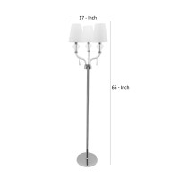 Glamorous and enticing this floor lamp is here to add a ravishing flair to your living room or family room Accentuated in silver metal and glass the elongated tapered shade with hanging crystal accents adds a sense of charm and creativity to it The stalk 