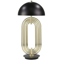 Introduce a ravishing flair of art deco style to your home with this abstract designed table lamp This table lamp with a dome shade and multiple oblong shaped accents in the body represent a meticulously crafted piece that will always attract an eye for d