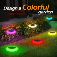 Solar Lights Outdoor Color Changing Colorful Solar Garden Lights For Outside Multicolored Solar Pathway Lights Auto Onoff Wat