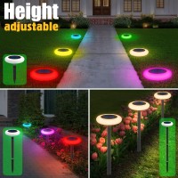 Solar Lights Outdoor Color Changing Colorful Solar Garden Lights For Outside Multicolored Solar Pathway Lights Auto Onoff Wat