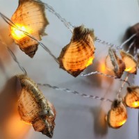 1.65M 10Led Sea Shell Fairy Lamp Lovely Conch String Light Battery Operated For Holiday Wedding Home Window Decoration