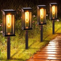 8 Pack Solar Pathway Lights Outdoor,Yard Solar Lights Outdoor Waterproof,Auto-On/Off Solar Outdoor Lights With Warm Light, Garden Lights Decor Lawn Yard Pathway Solar Powered Landscape Lighting