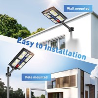 2800W Solar Street Lights Outdoor Wide Angle Solar Lights Outdoor Waterproof 6500K Solar Parking Lot Lights Dusk To Dawn Sol