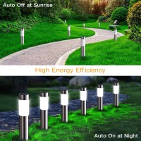 Lomotech 4 Pack Solar Pathway Lights Outdoor Modern Design Waterproof Solar Landscape Lighting Bright Solar Garden Lights For