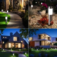 Lomotech 4 Pack Solar Pathway Lights Outdoor Modern Design Waterproof Solar Landscape Lighting Bright Solar Garden Lights For