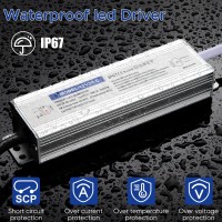 Karyoosi Led Driver 36 Watts Waterproof Ip67 12V Dc Power Supply 3A Power Transformer 120V Ac To 12V Dc Converter With 3Pron