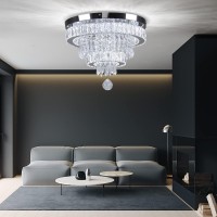 Cainjiazh 16 Crystal Chandeliers Led Crystal Ceiling Light Fixtures Flush Mount Ceiling Light Modern Crystal Chandelier Lights