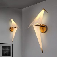 Wall Sconce Lighting Fixture Classic Rustic Wall Lighting Nordic Modern Led Wall Lamp Creative Origami Bird Wall Light Bedside Lamp Children'S Room Metal Plastic Wall Sconce